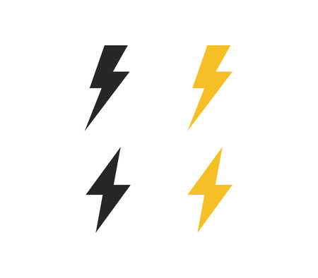 Lightning and voltage flat vector illustration.のイラスト素材