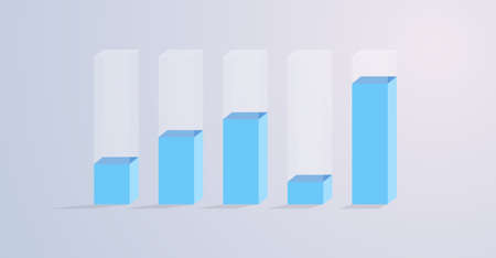 Business data vision column chart and graph presentation flat vector illustration.のイラスト素材