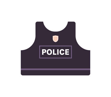 Police officer tactical gear and policeman design flat vector illustration.のイラスト素材