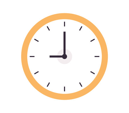 Clock and time flat vector illustration.