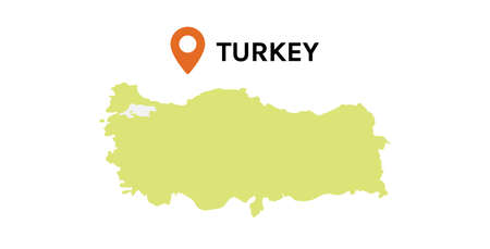 Turkey map and country flat vector illustration.のイラスト素材