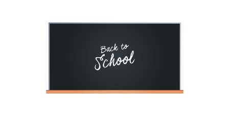 Chalkboard and wooden frame flat vector illustration.のイラスト素材