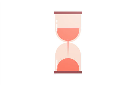 Hourglass and sandglass flat vector illustration.