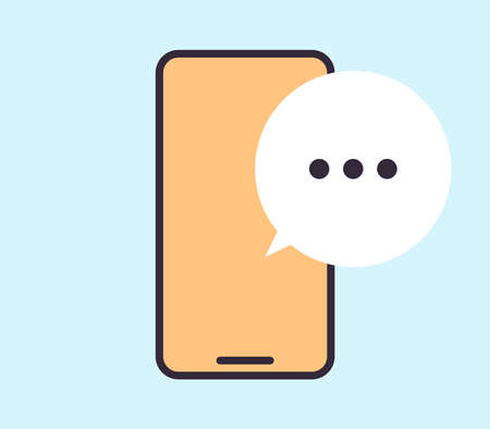 Smartphone chat and communication flat vector illustration.のイラスト素材