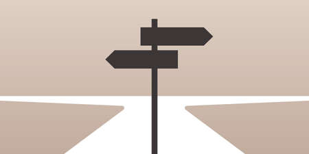 Choice way concept and choice of ways flat vector illustration.のイラスト素材