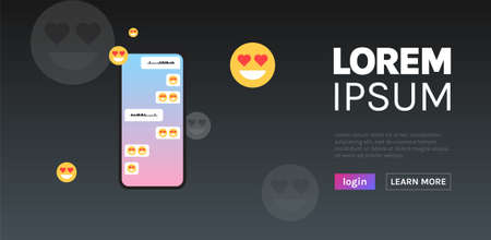 Voice and text messages and people communicating social media app flat vector illustration.のイラスト素材