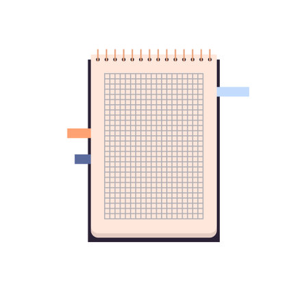 Notebook planning pages and notepad flat vector illustration.のイラスト素材
