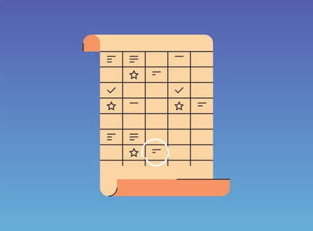 Business planning content and business organizing working process flat vector illustration.のイラスト素材