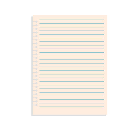 Blank sheet paper and white lined paper on white background flat vector illustration.のイラスト素材
