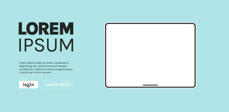 Tablet pc with blank touch screen and digital device concept flat vector illustration.のイラスト素材