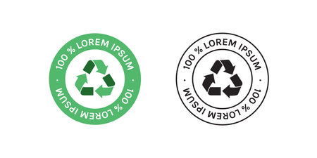 Recycle and ecology symbol labels flat vector illustration.のイラスト素材