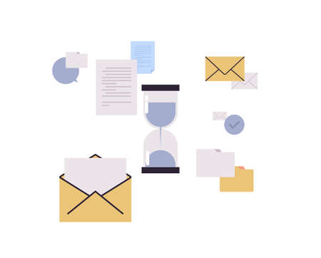 Planning day scheduling appointment agenda and meeting plan time management concept flat vector illustration.のイラスト素材