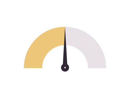 Speedometer symbol and tachometer, performance indicator, car speed, fast internet speed sign flat vector illustration.のイラスト素材