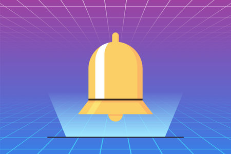 Reminder, notification page with floating elements futuristic concept and business planning, events, timetable virtual reality innovation technology flat vector illustration.のイラスト素材