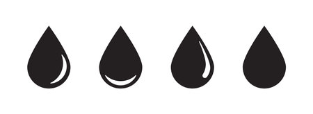 Water drop shapes and oil drop flat vector illustration.のイラスト素材