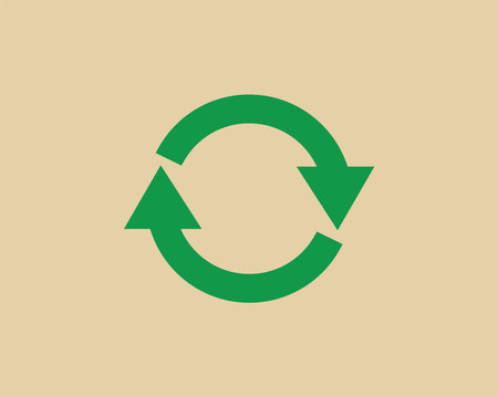 Recycle waste symbol and green arrow web icon concept flat vector illustration.のイラスト素材