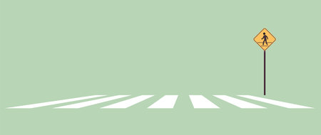 Pedestrian sign and traffic road sign flat vector illustration.のイラスト素材