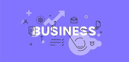 Thin line flat design banner of business work progress and mobile website banner, easy to edit, customize or resize concept flat vector illustration.のイラスト素材