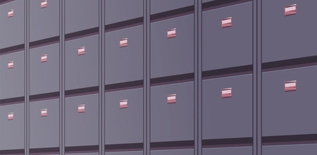 Office cabinet and document data archive storage folders for files business administration concept flat vector illustration.のイラスト素材