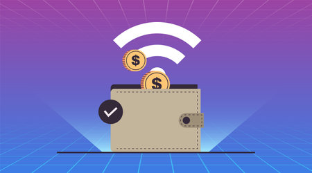 Online payment and pay for purchases with account in mobile phone flat vector illustration.のイラスト素材