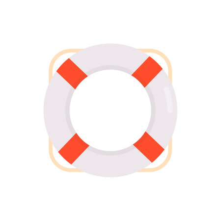 Lifebuoy and lifeguard, lifesaver, ring lifebuoys life safety survival swimming saver concept flat vector illustration.のイラスト素材