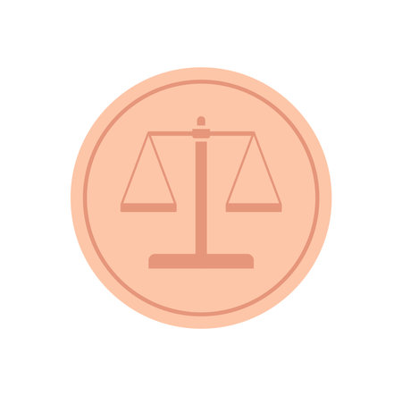 Legal law and justice badge concept flat vector illustration.のイラスト素材