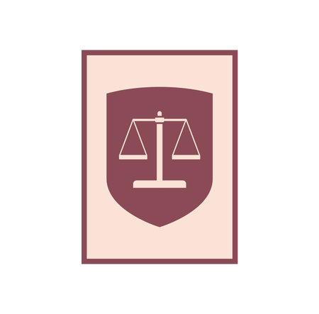 Legal law and justice badge concept flat vector illustration.のイラスト素材