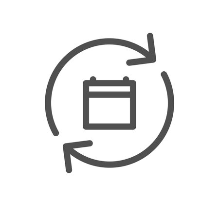 Calendar icon outline and linear vector.のイラスト素材