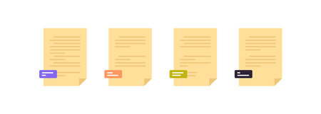 Documents and file paperwork data archive concept flat vector illustration.のイラスト素材