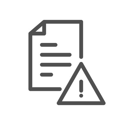Document and paper icon outline and linear vector.のイラスト素材