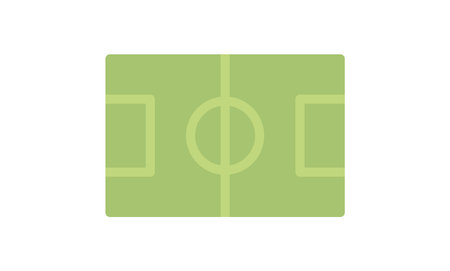 Football field icon and soccer field flat line symbol.のイラスト素材