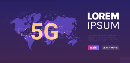 5g internet connection technology and worldwide wireless mobile telecomunication new generation...