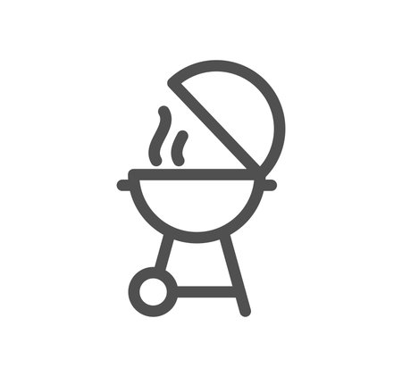 Grill related icon outline and linear vector.のイラスト素材