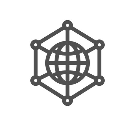 Global business related icon outline and linear vector.のイラスト素材