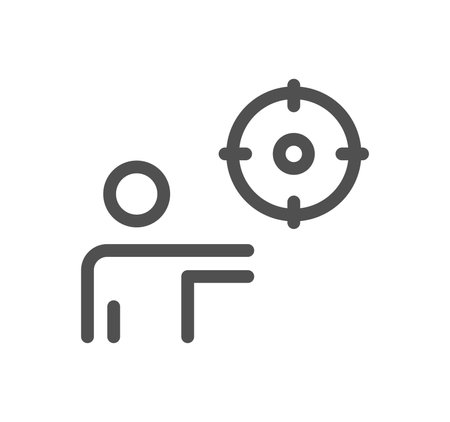 Target and goal related icon outline and linear vector.のイラスト素材