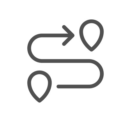 Route related icon outline and linear vector.のイラスト素材