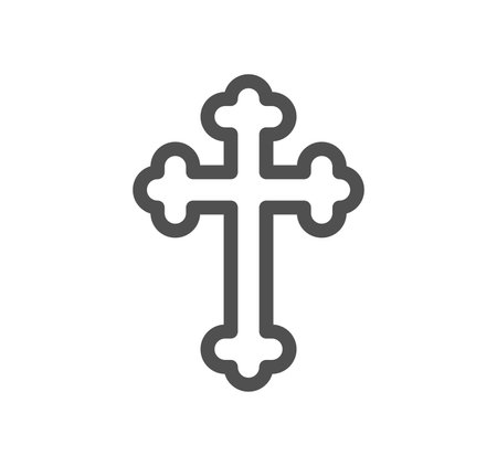 Religion symbols related icon outline and linear vector.のイラスト素材