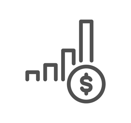 Success and growth related icon outline and linear vector.のイラスト素材