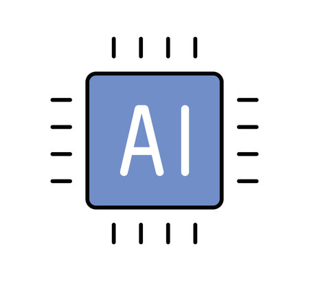 Artificial intelligence related icon concept outline style vector illustration.のイラスト素材
