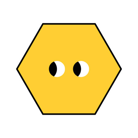 Geometric figure with face emotions, hand drawn trendy shapes for kids, funny character vector illustration.のイラスト素材