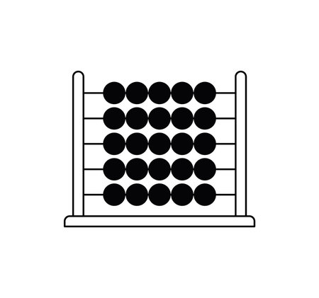 Abacus and horizontal abacus toy, colorful wooden beads, baby learning numbers, toy for children education, abacus counting frame cartoon style flat vector illustration.のイラスト素材