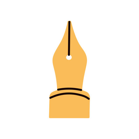 Calligraphy pen tool, nib type for writing pen, metal accessory, art supplie, old writing traditional stationery, drawing and writing tip flat vector illustration.のイラスト素材