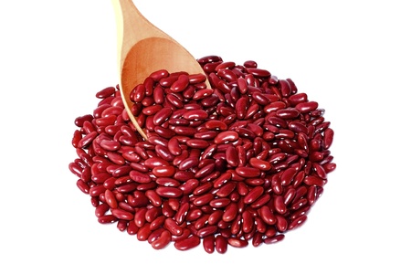 Red Beans with Wooden Spoonの写真素材
