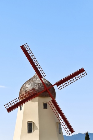 Danish windmill in Solvang, Santa Babara, Californiaの写真素材