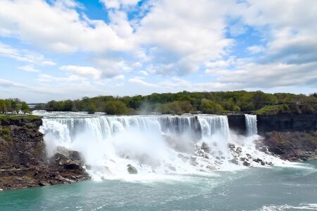 Niagara falls with beautiful cloudy skyの写真素材