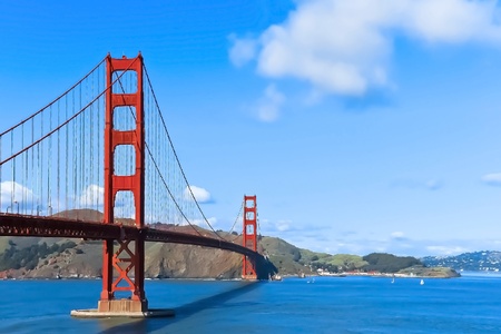 Golden Gate Bridge in San Francisco, Californiaの写真素材