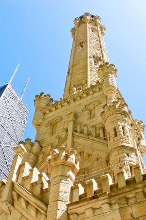 Chicago Water Tower in Chicago, Illinoisの写真素材