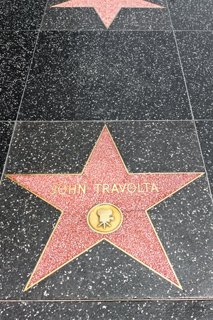 LOS ANGELES - MAY 18: John Travolta s star on the Hollywood Walk of Fame at Hollywood Blvd on May 18, 2009 in Hollywood, Los Angeles, CA. It is one of 2400 celebrity stars.のeditorial素材