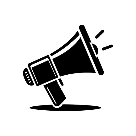 Bold Megaphone Silhouette Vector - Ideal for Marketing and Communication Projectsのイラスト素材