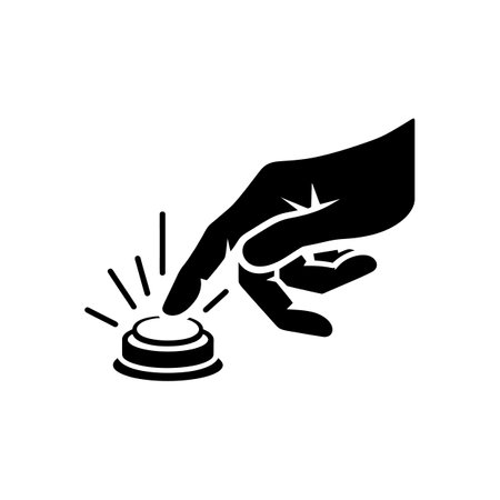 Silhouette of a Hand Pressing a Button Icon Graphic for Call to Action Designsのイラスト素材